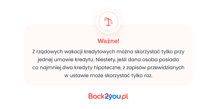 ile razy można skorzystać z wakacji kredytowych?