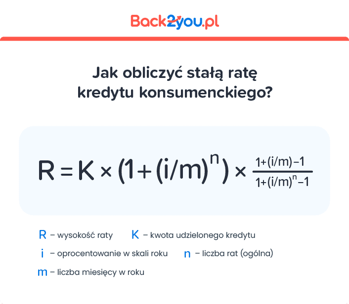 wzór na obliczenie stałej raty kredytu konsumenckiego