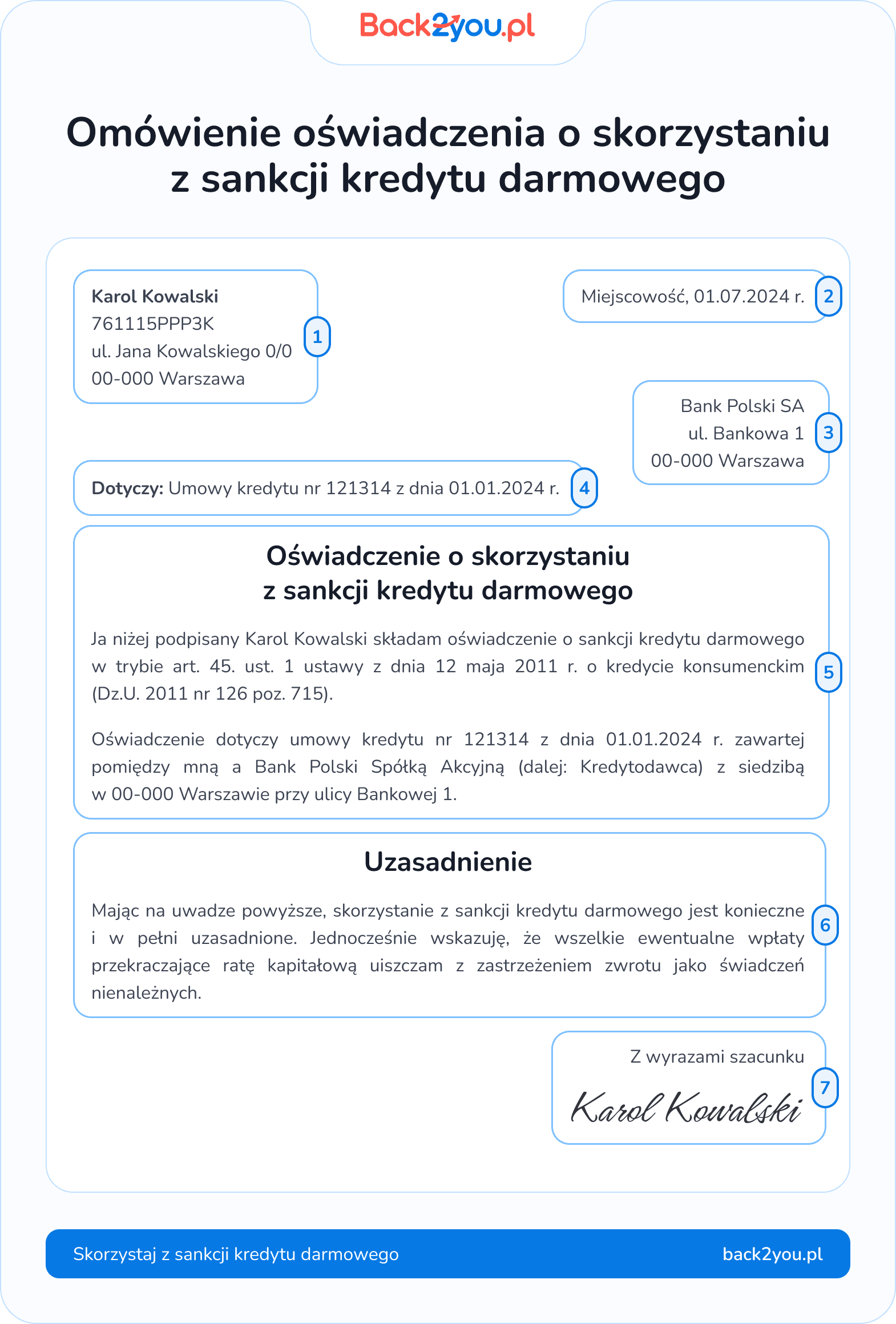 wniosek sankcji kredytu darmowego wzór z omówieniem pdf